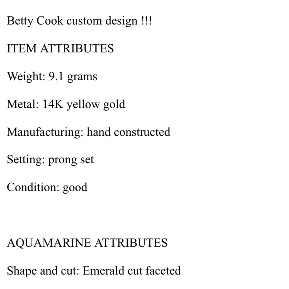 Lady gold aquamarine diamond Betty Cook - Picture 4 of 7